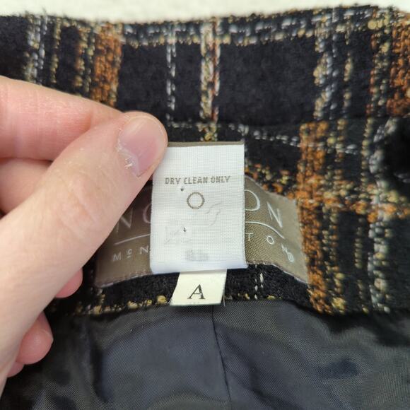 Vintage Norton Mcnaughton Tweed Blazer Jacket Two Button Black Brown Women's 8P - Picture 9 of 9
